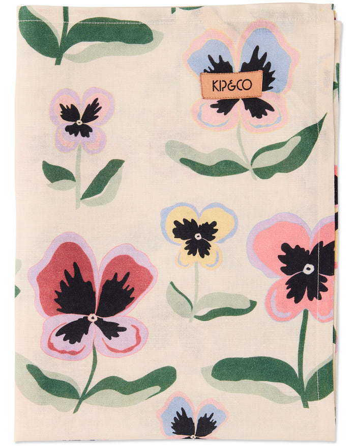 Pretty Pansy Tea Towel