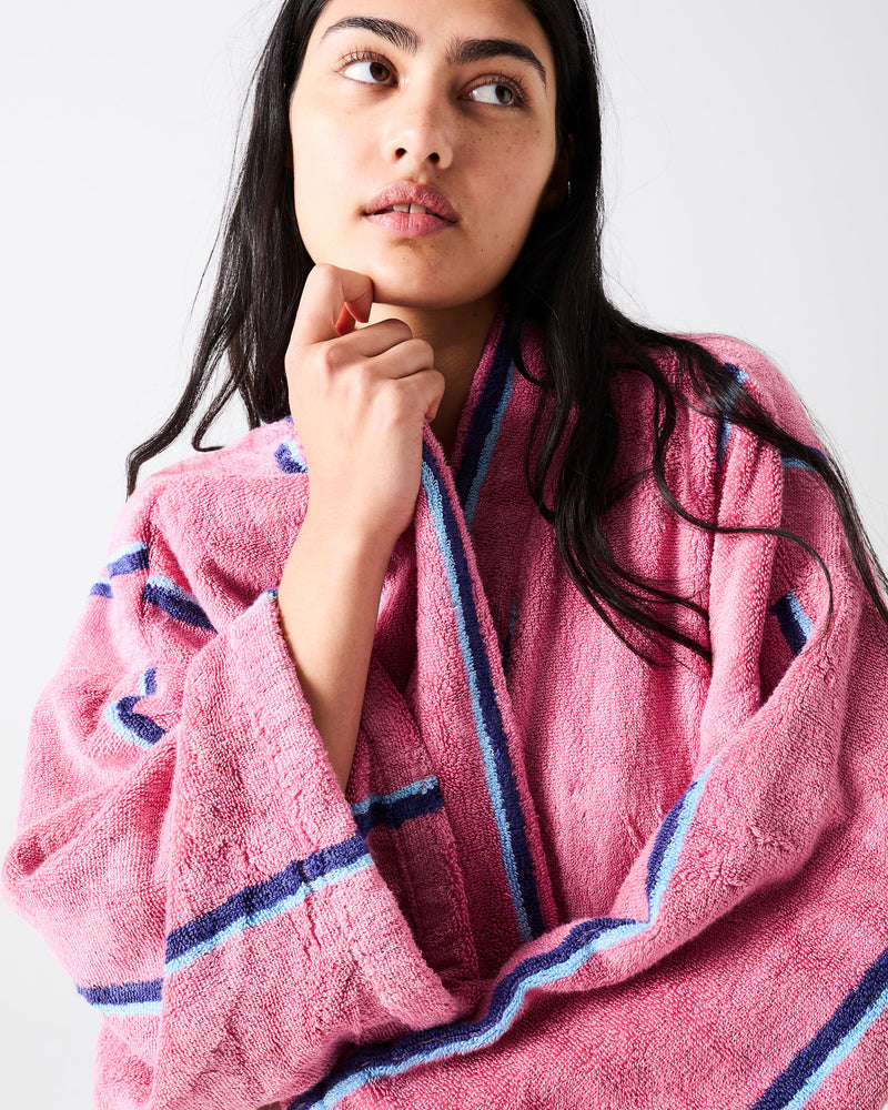 Blushing Stripe Bamboo Terry Bath Robe – Kip&Co