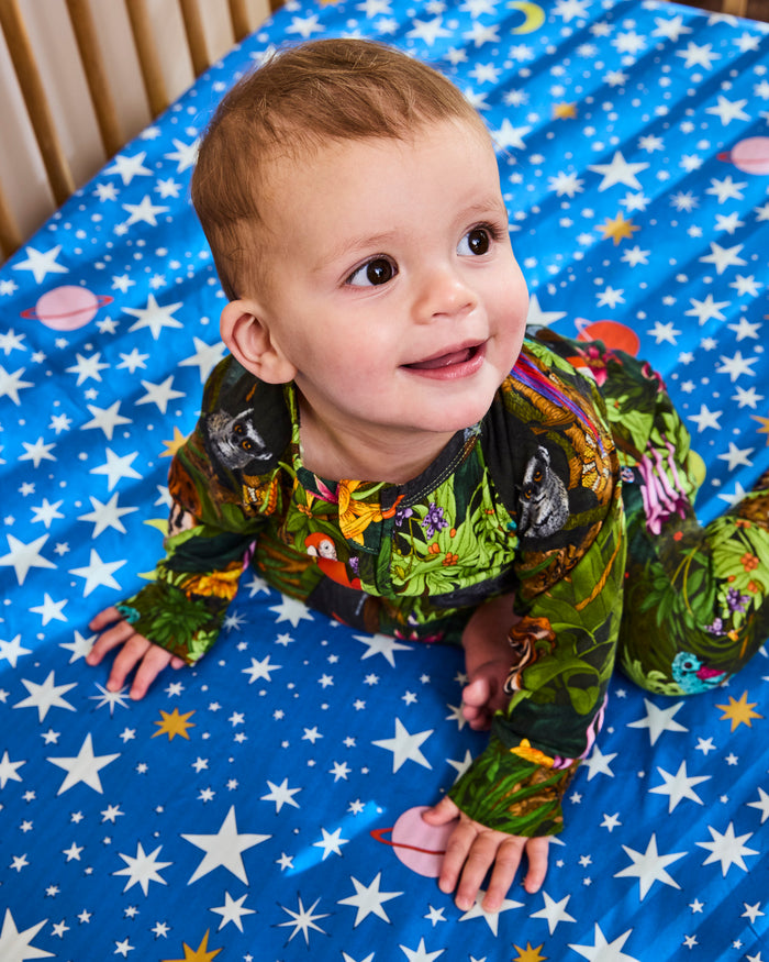 Stars And Moon Organic Cotton Baby Fitted Sheet