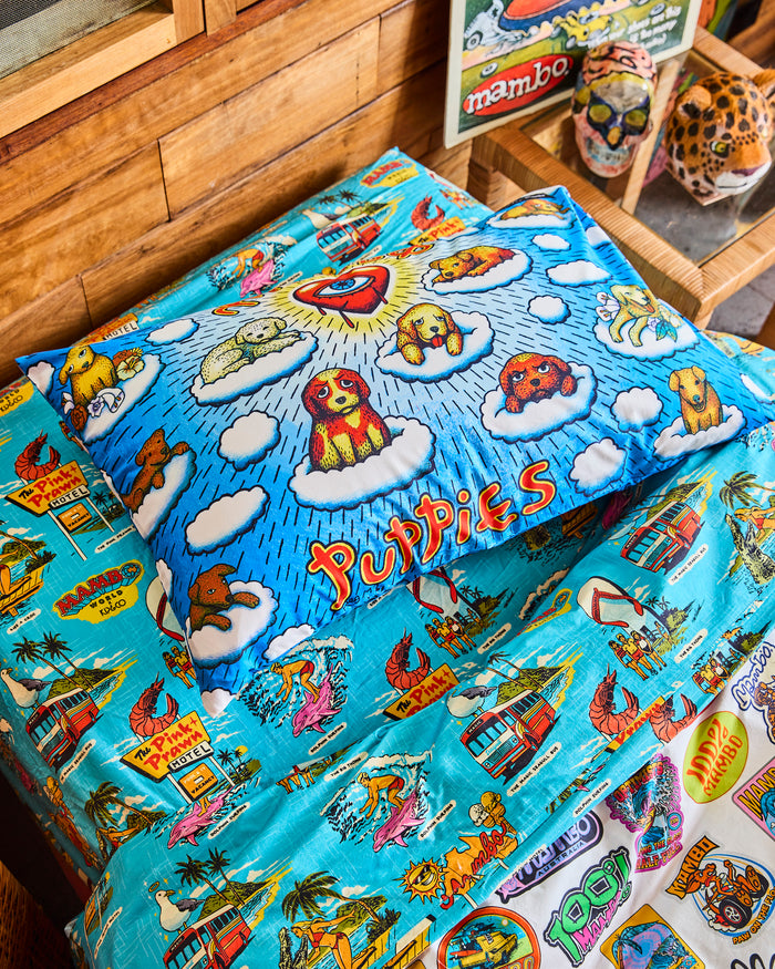 Kip&Co x Mambo Puppies Organic Cotton Pillowcase
