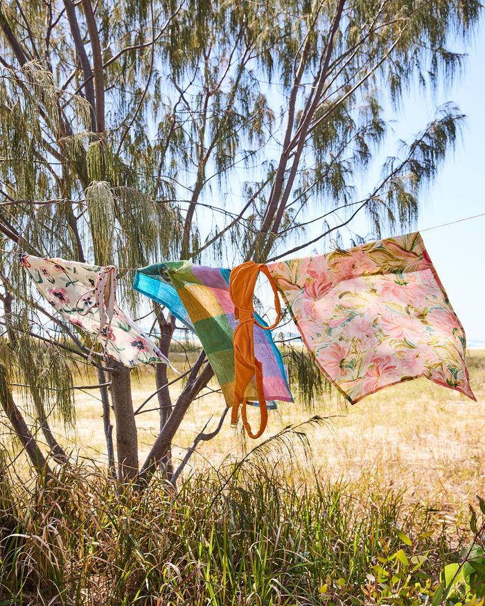 Warm Floral Breeze Tea Towel