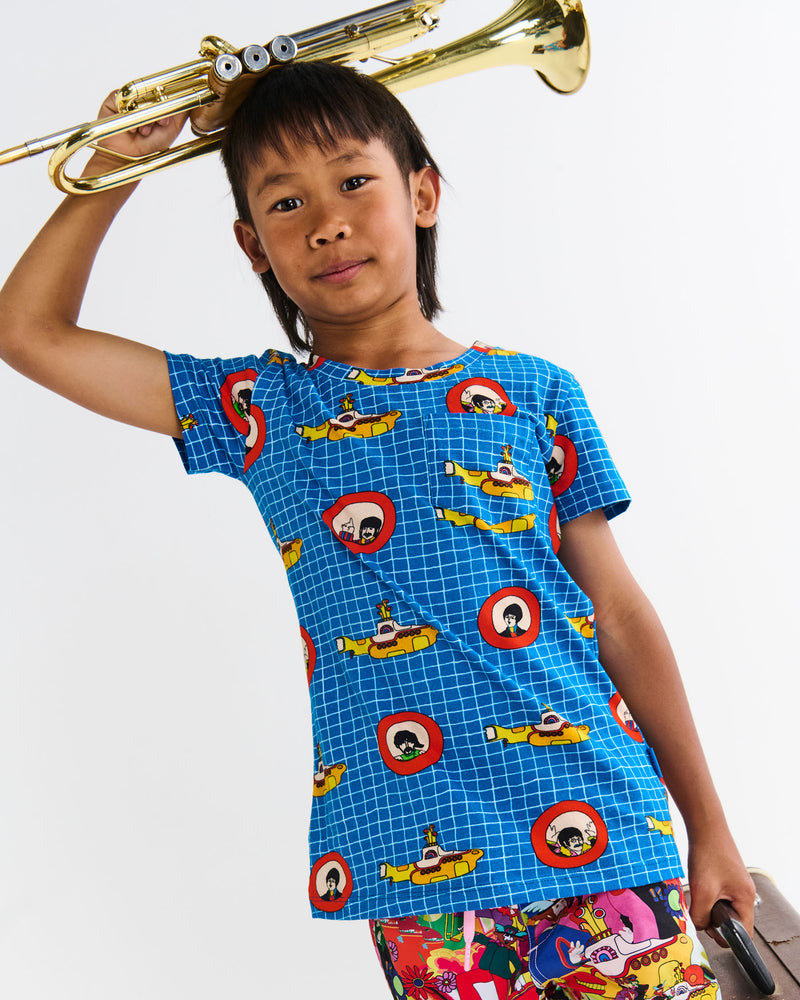 Kip&Co x The Beatles Yellow Submarine Kids Organic Cotton Short Sleeve Tee & Short Pyjama Set