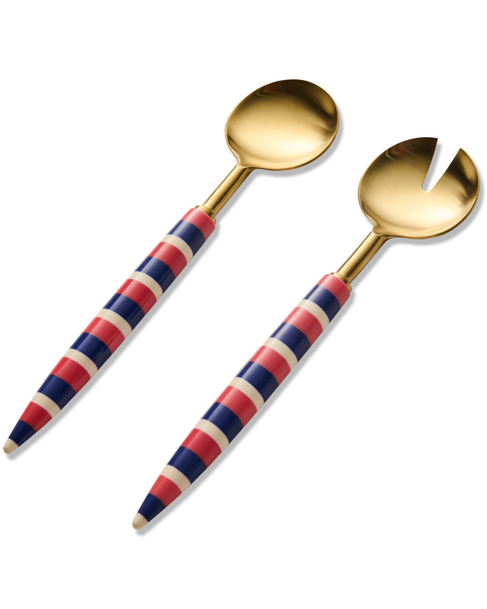 Crete Stripe Brasserie Salad Servers