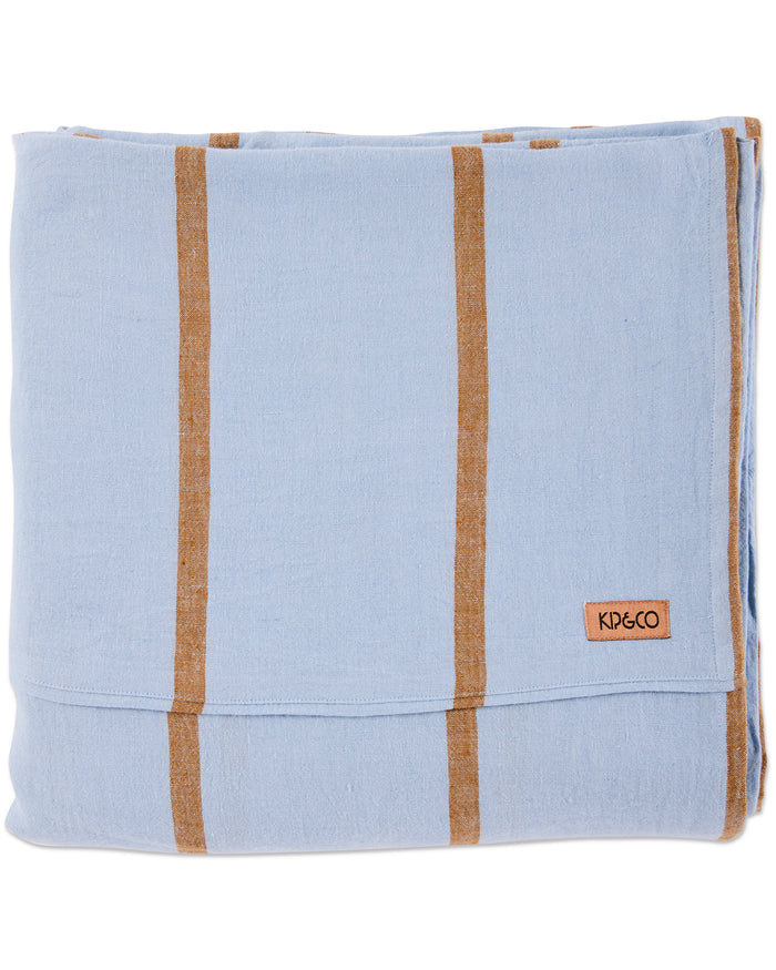 Como Stripe Linen Flat Sheet