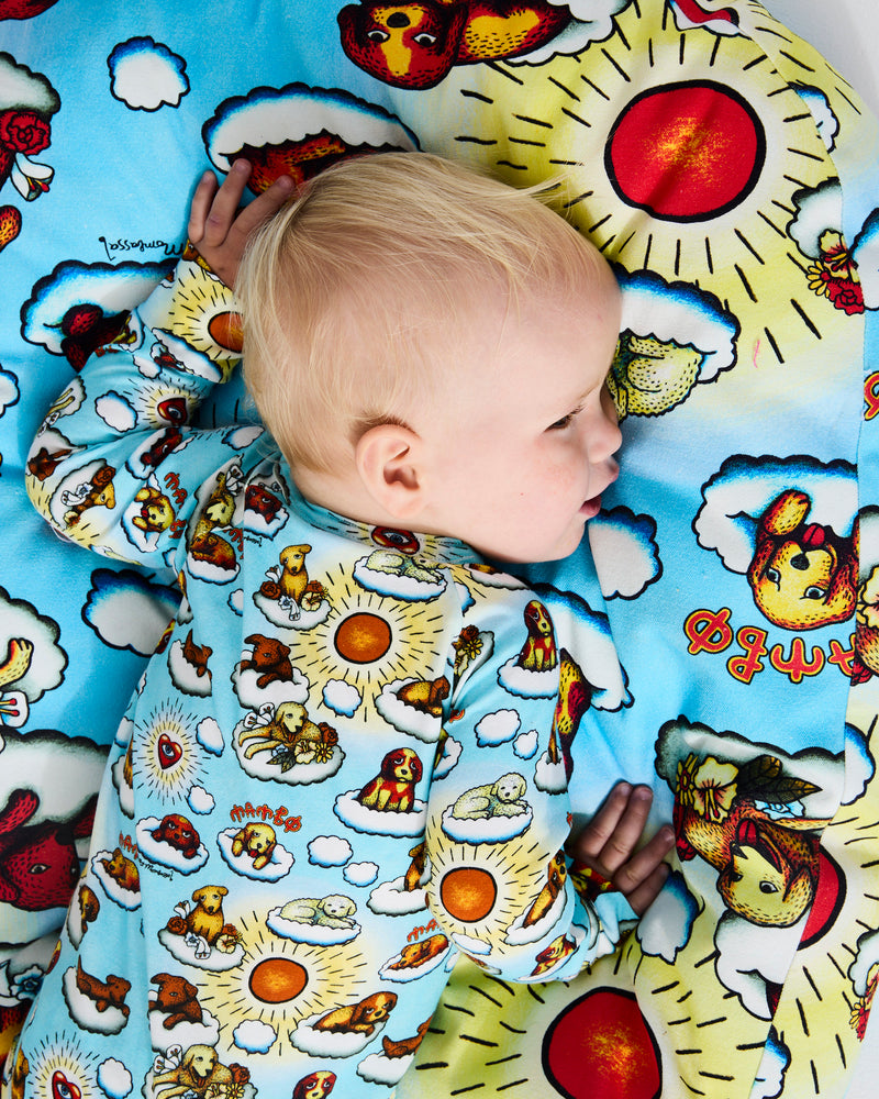Kip&Co x Mambo Puppies Organic Long Sleeve Zip Romper