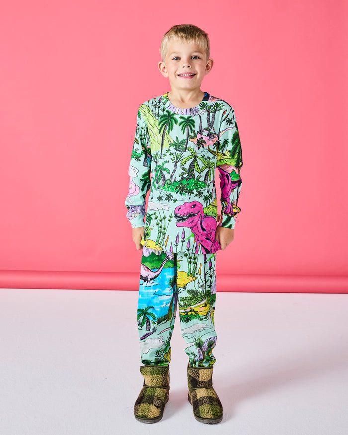 Jurassic Kids Organic Cotton Long Sleeve Top & Pant Pyjama Set