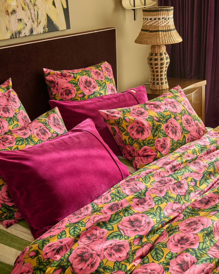 Golden Peony Organic Cotton Pillowcases