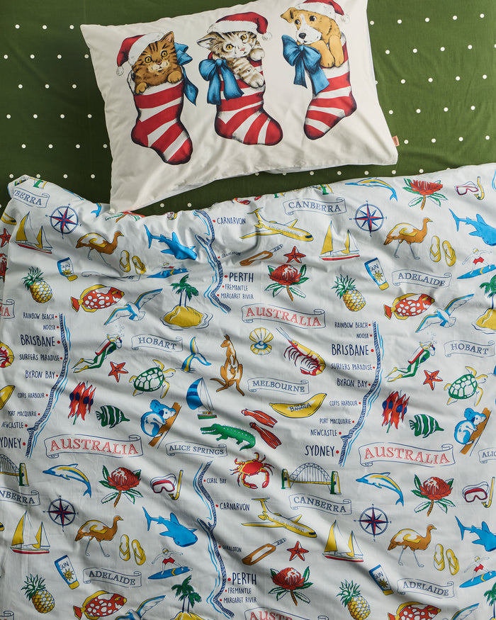 Festive Fur Babies Organic Cotton Pillowcase