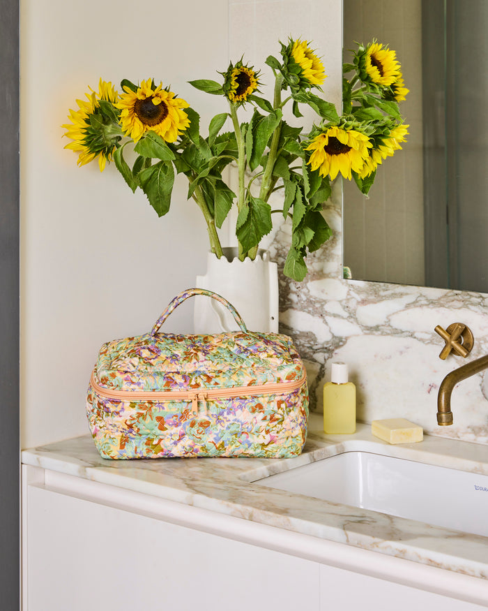 Forever Mine Quilted Cotton Toiletry Case