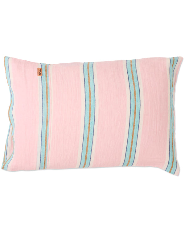 Tickled Pink Stripe Linen Pillowcases