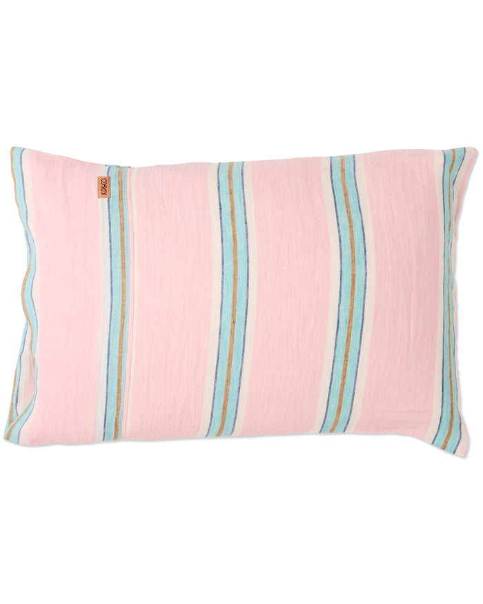 Tickled Pink Stripe Linen Pillowcases