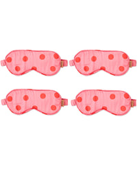 Polkadot Pink Eco Satin Bon Bon Eye Mask 4P Set