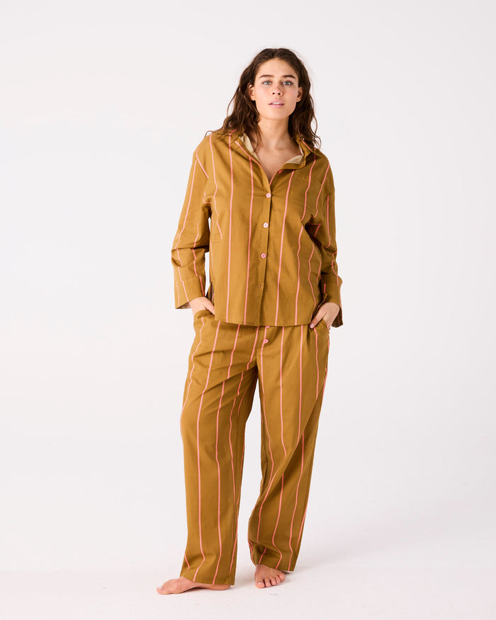 Tapenade Delight Adult Organic Cotton Long Sleeve Shirt & Pant Pyjama Set