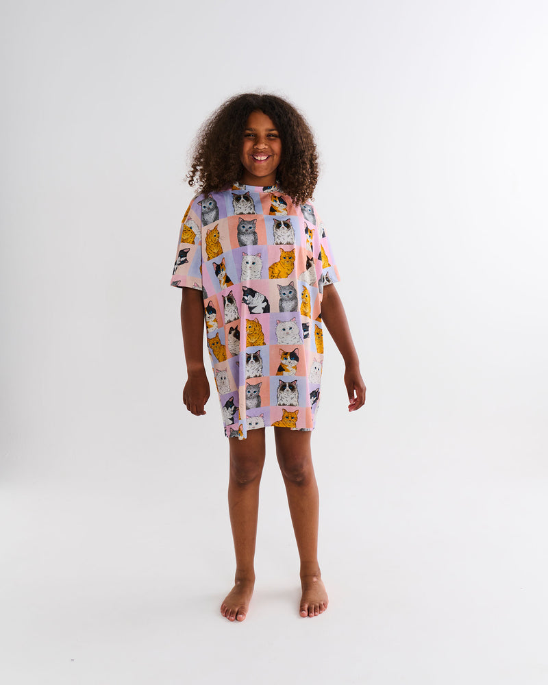Kitty Cat Teen Organic Cotton Oversize T-shirt Nightie