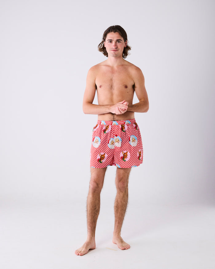I Love Christmas Spot Men's Organic Cotton Pyjama Short