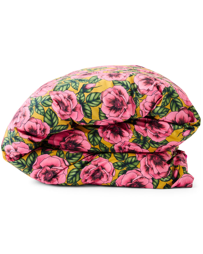 Golden Peony Organic Cotton Quilt Cover