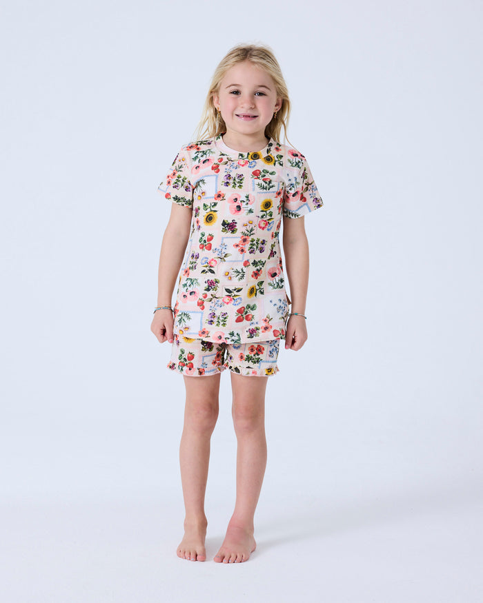 Sweet Life Kids Organic Cotton Short Sleeve Tee & Frill Short Pyjama Set