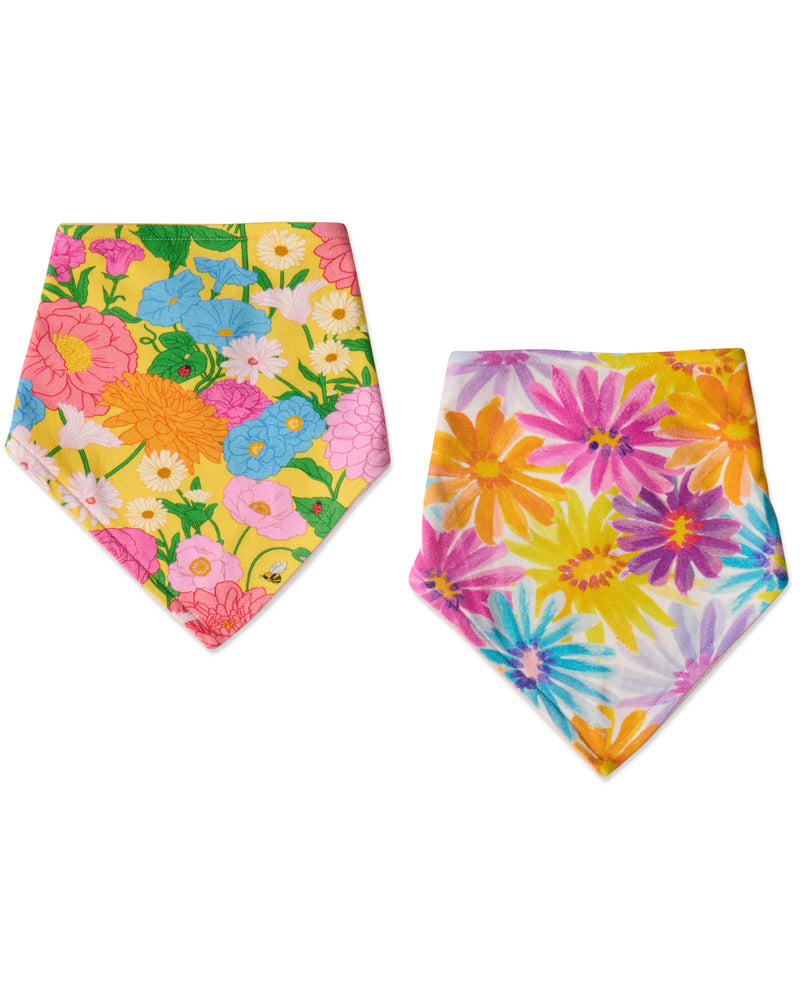 Flower Power Organic Cotton Dribble Bib Set