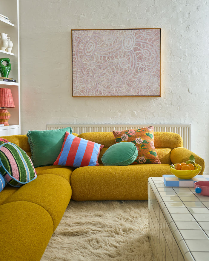 Blue Robin Velvet Cushion