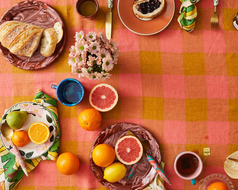 Toasted Marshmallow Linen Tablecloth