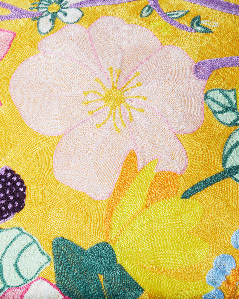 Abundance Marigold Embroidery Cushion