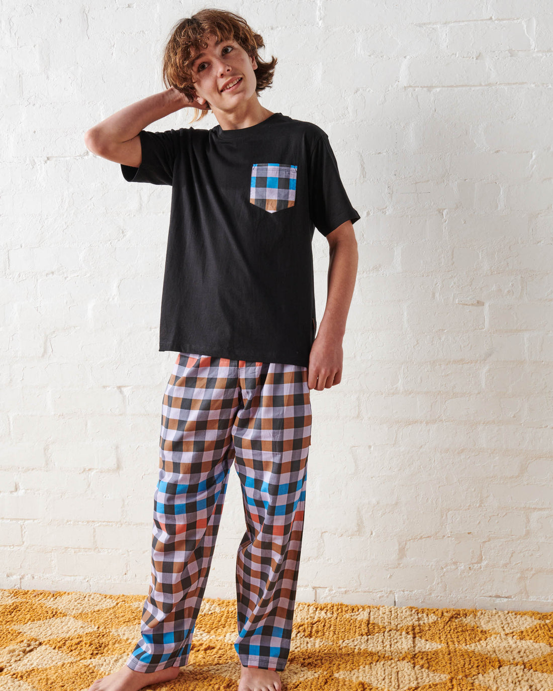 Treasure Tartan Teen Organic Cotton Tee & Pant Pyjama Set