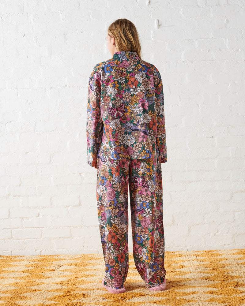 Bliss Floral Teen Organic Cotton Long Sleeve Shirt & Pant Pyjama Set
