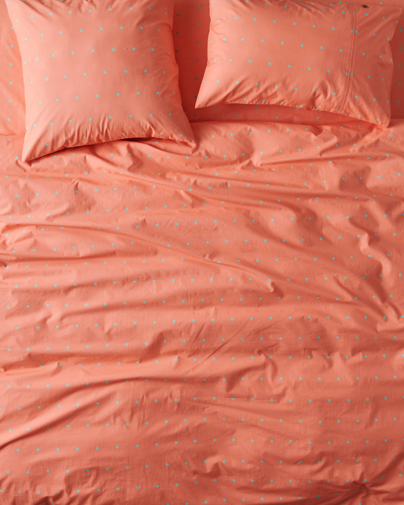 Polkadot Peachy Organic Cotton European Pillowcases