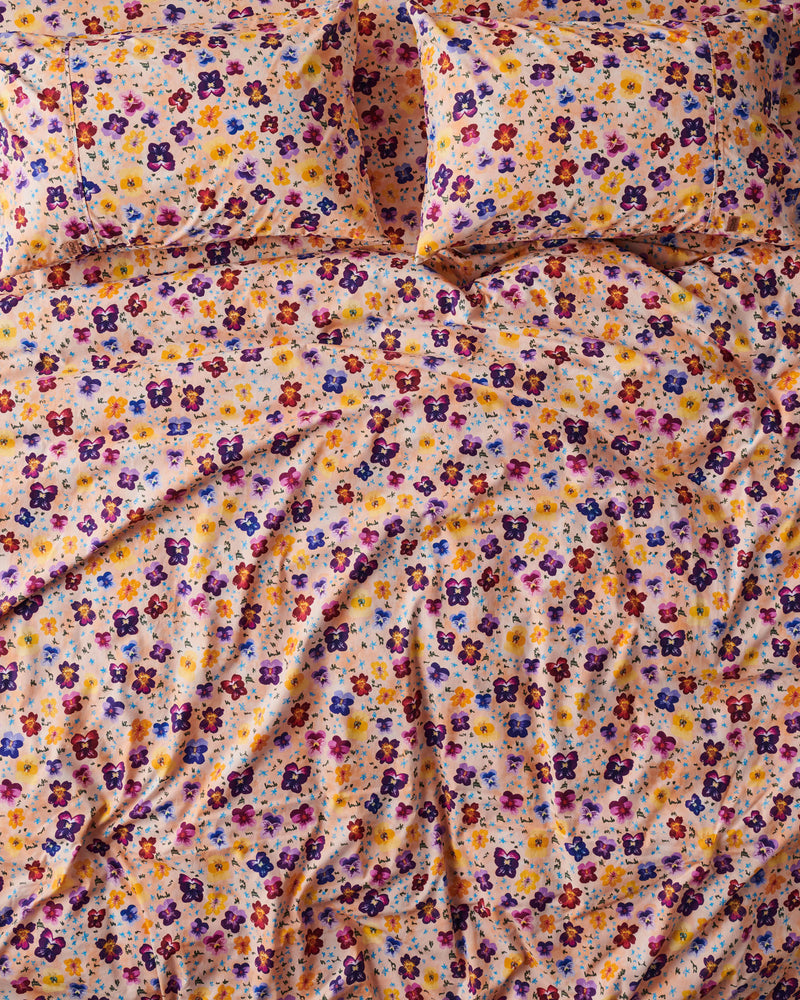 Pansy Organic Cotton Fitted Sheet