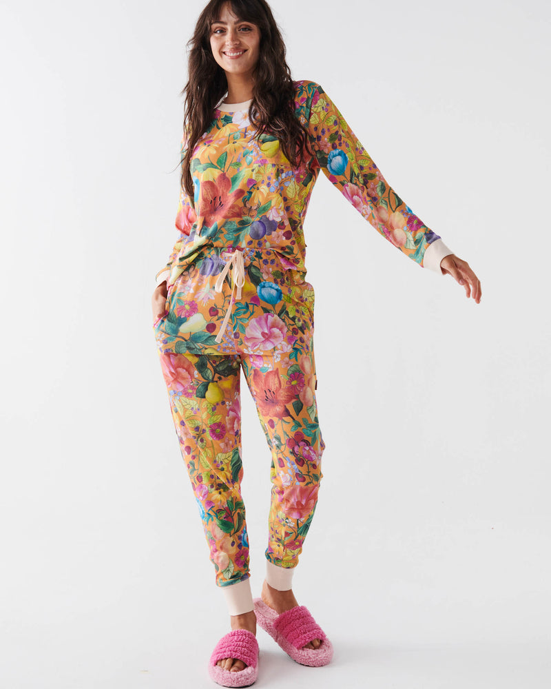 Abundance Marigold Organic Cotton Long Sleeve Pyjama Top & Slouch Pant Pyjama Set