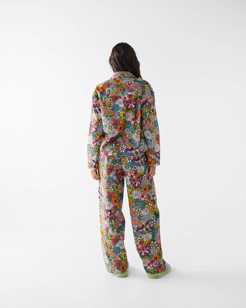 Bliss Floral Organic Cotton Long Sleeve Shirt & Pant Pyjama Set