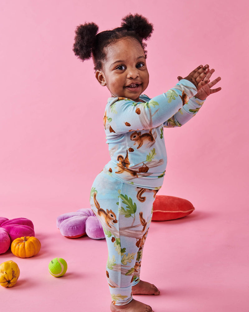 Squirrel Scurry Organic Long Sleeve Romper