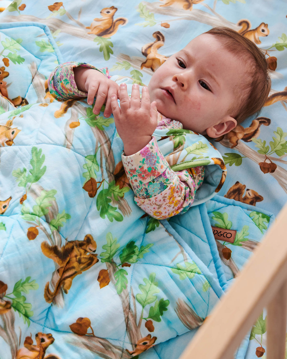 Squirrel Scurry Organic Cotton Baby Fitted Sheet