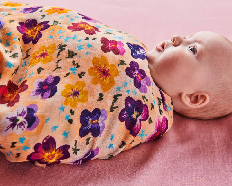 Pansy Bamboo Swaddle