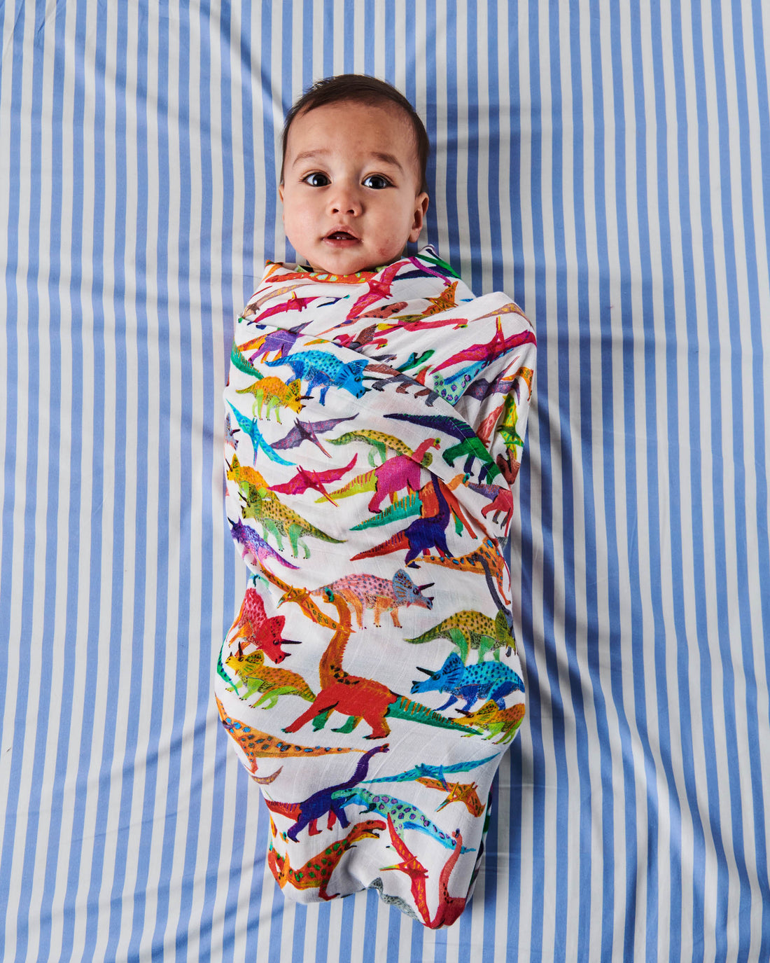 Dino Max White Bamboo Swaddle