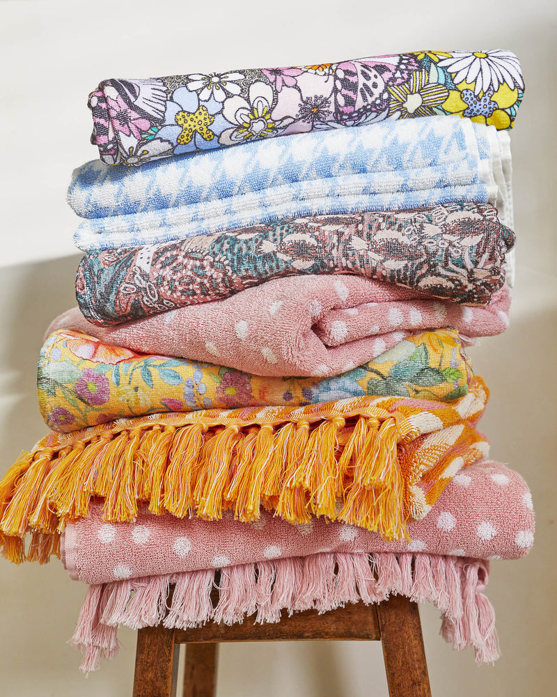 Abundance Marigold Printed Terry Bath Towel