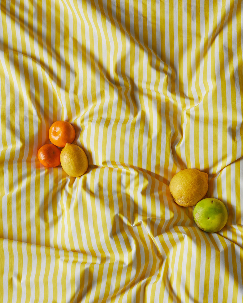 Limoncello Stripe Organic Cotton Fitted Sheet