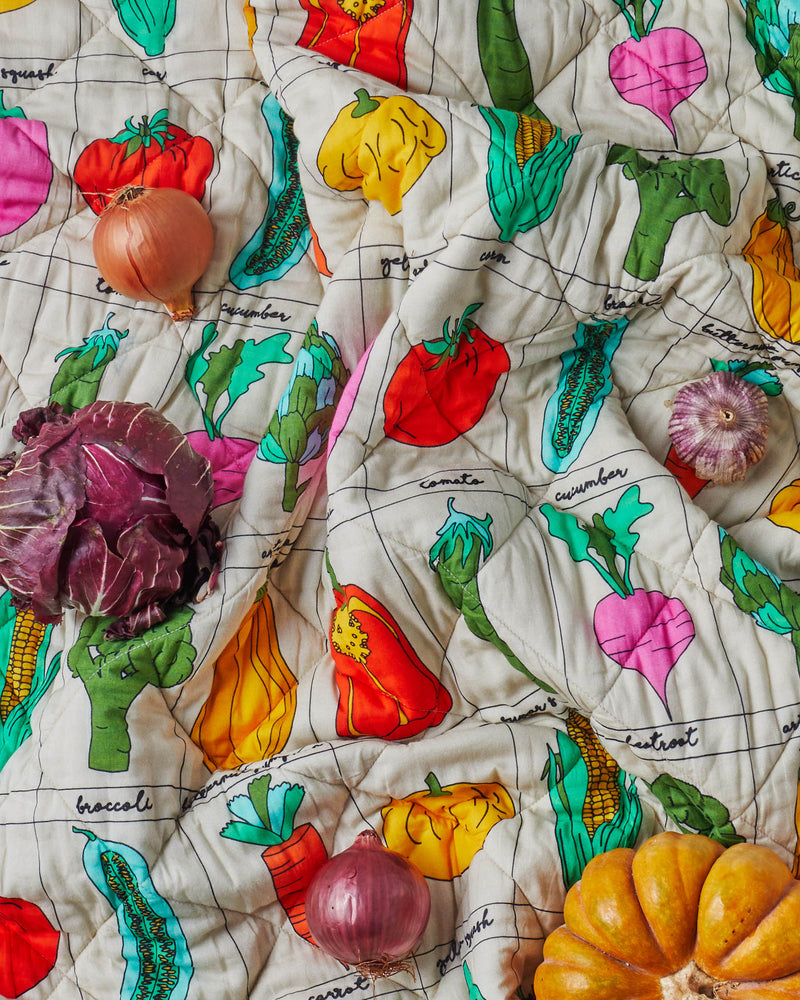 Vegie Box Organic Cotton Quilted Kids Bedspread