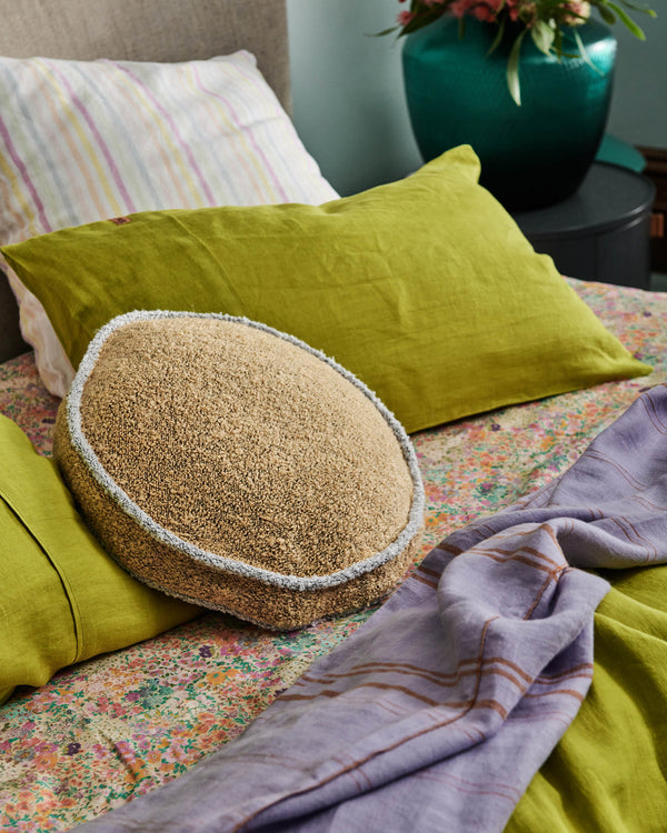 Apricot Delight Round Boucle Cushion