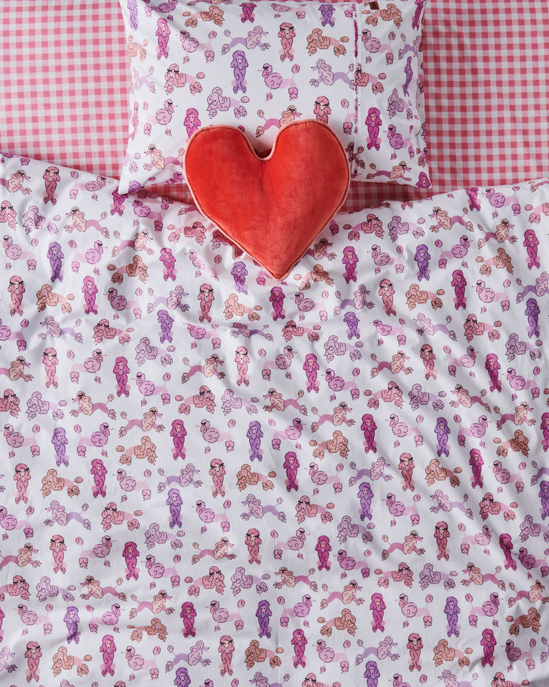 Pink Poodle Organic Cotton Quilt Cover