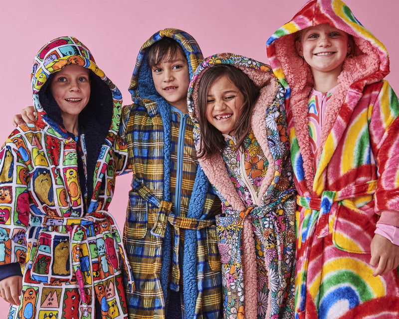 Cosy Tartan Kuddle Kids Robe