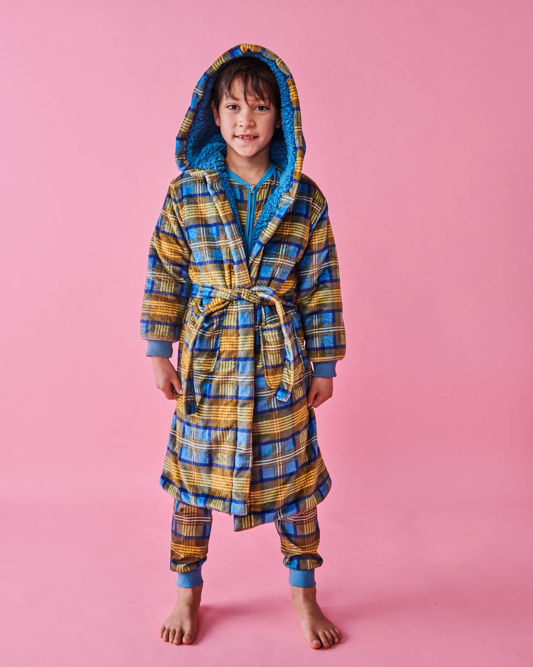 Cosy Tartan Kuddle Kids Robe