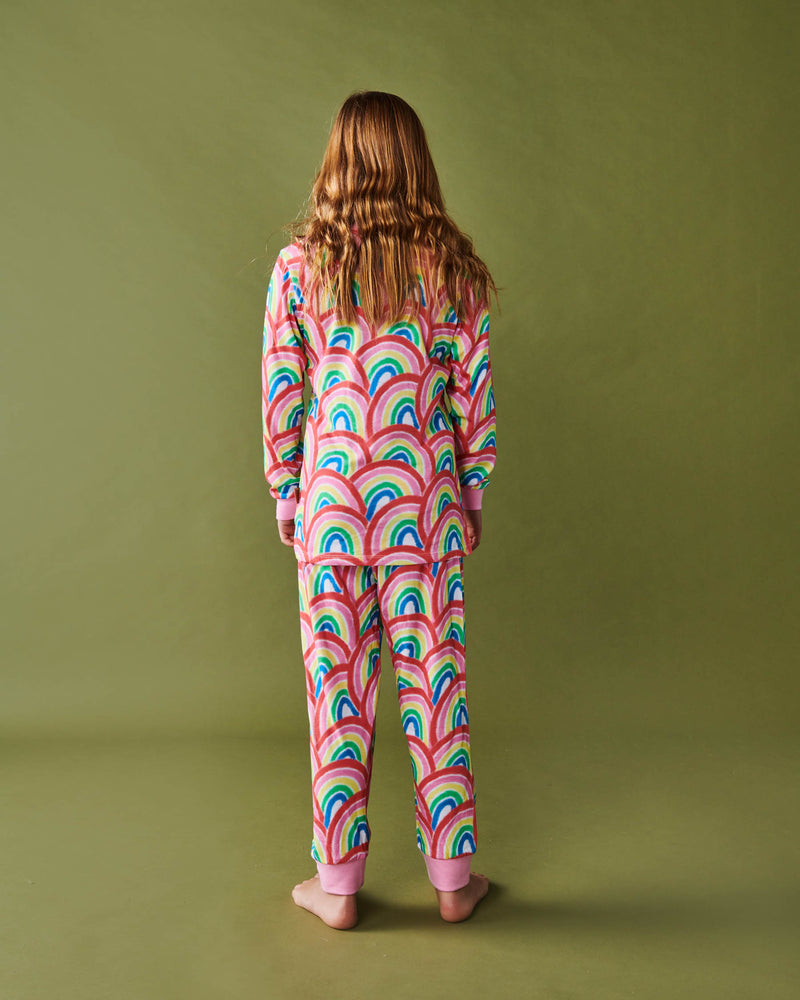Rainbow Spray Organic Cotton Long Sleeve Top & Pant Pyjama Set