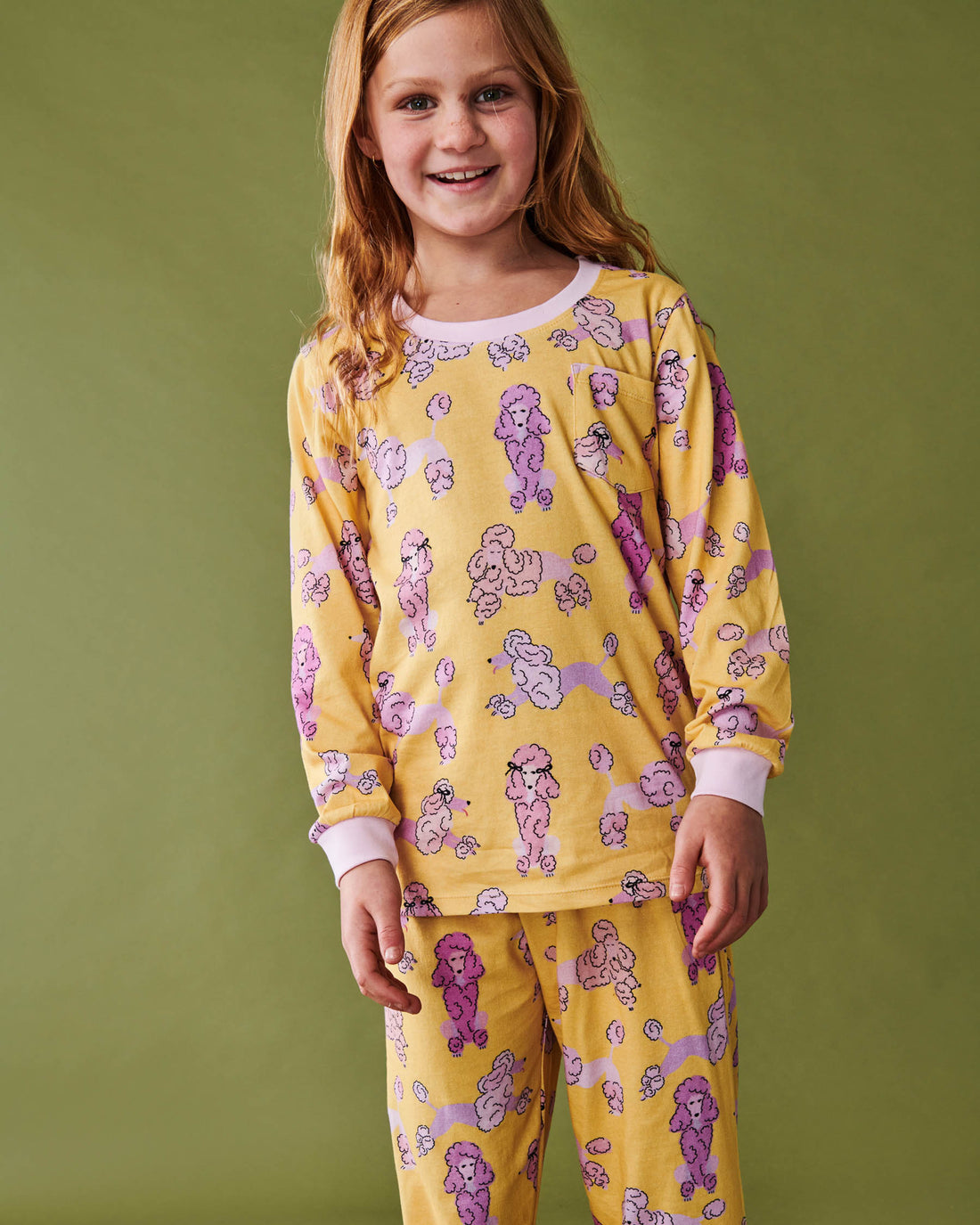 Pink Poodle Organic Cotton Long Sleeve Top & Pant Pyjama Set