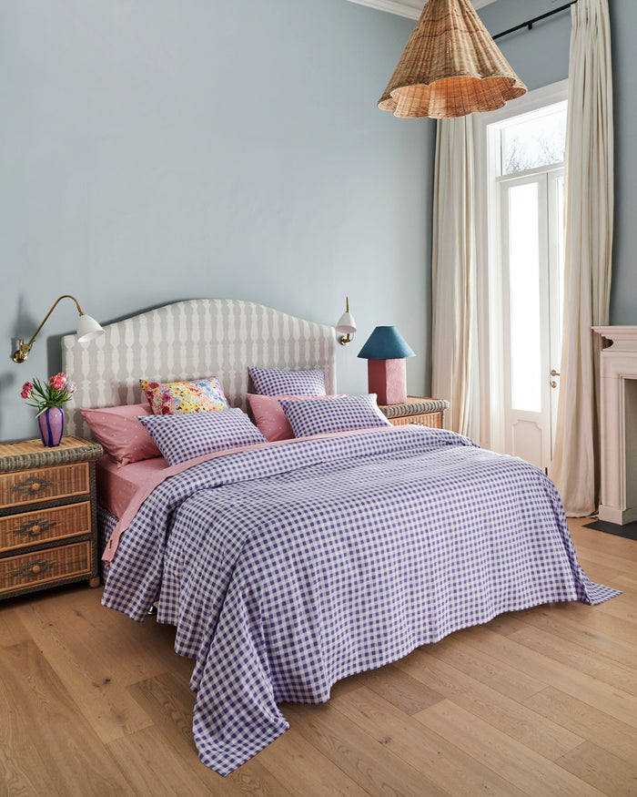 Lilac Gingham Organic Cotton Quilt Cover