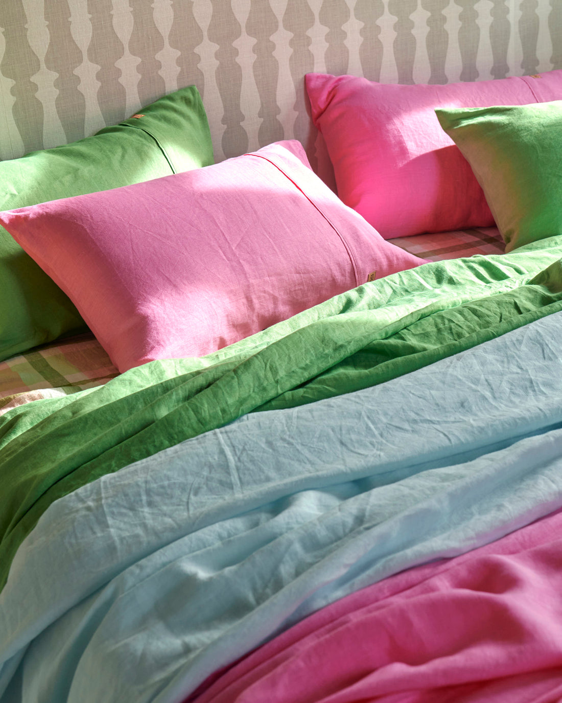 Aurora Pink Linen Pillowcases