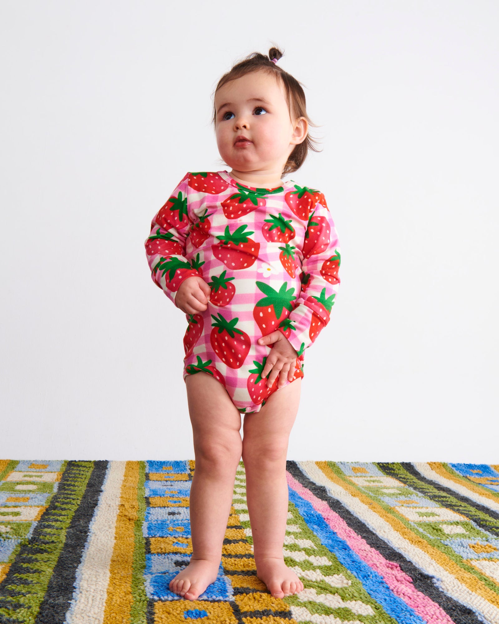 Strawberry Jam Organic Long Sleeve Romper – Kip&Co - Main Image