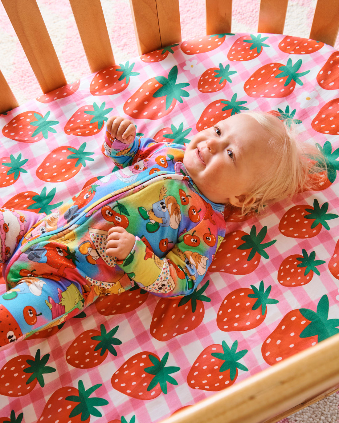 Strawberry Jam Organic Cotton Baby Fitted Sheet