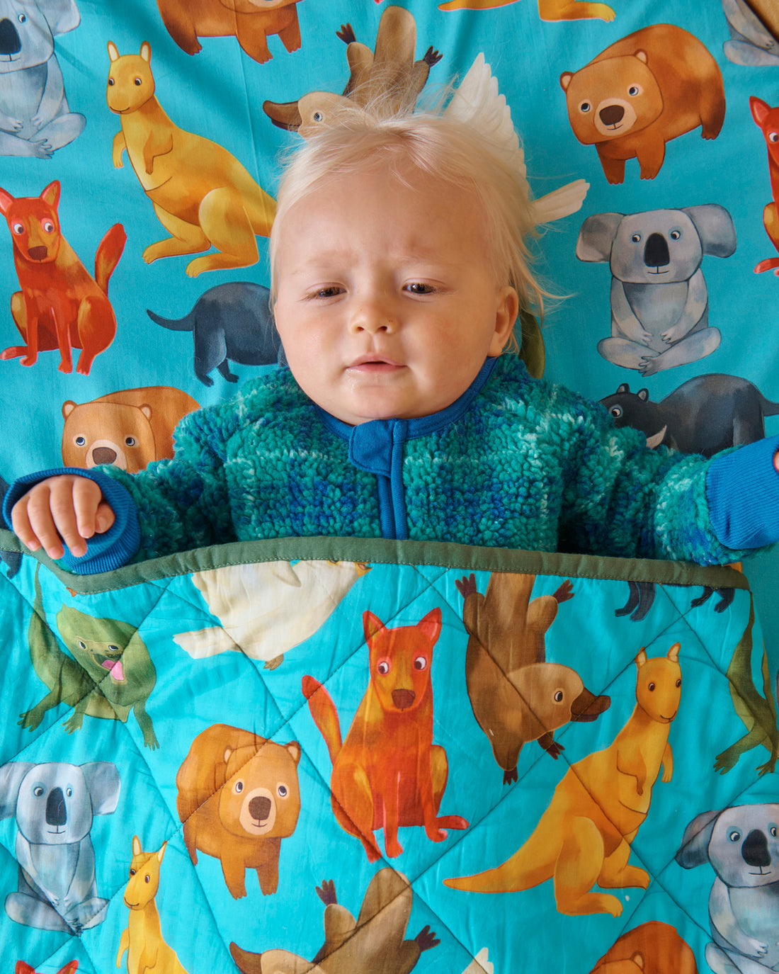 Home Among The Gum Trees Quilted Cot Bedspread