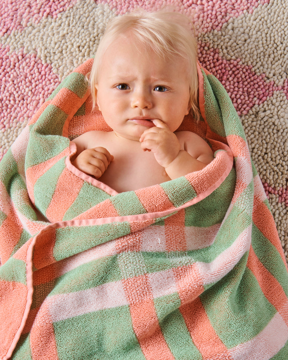 Pistachio Tartan Terry Baby Towel